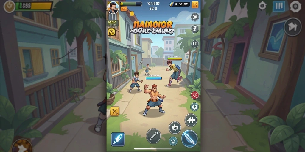 Tampilan awal game dengan karakter yang beragam.